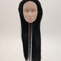 Fashion Royalty Poppy Parker Black Hair Reroot Unpaint Face 1/6 Scale Doll Head