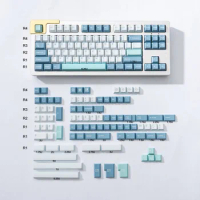 Shoko Keycaps for Mechanical Keyboard 177 Keys Blue White PBT Double Shot Cherry Profile Fit 68 75 84 96 980 100 GK61 Anne Pro2