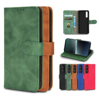 High quality leather case For Sony Xperia 1 V Card Solt With bracket Filp Shell For Sony Xperia 1 V Anti Sxratch Protective capa