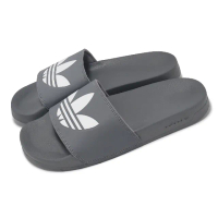 【adidas 愛迪達】拖鞋 Adilette Lite 男鞋 女鞋 灰 白 一體式 緩衝 一片拖 涼拖鞋 愛迪達(FU7592)