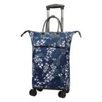 Women Travel trolley backpack lugage Trolley Bags On Wheels Women carry on hand luggage bag Wheeled Shopping Bag with 4 Wheels