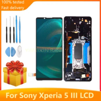 Original For Sony Xperia 5 III LCD Display XQ-BQ72 with Frame Touch Screen Digitizer Assembly Replacement For Sony x5 III lcd