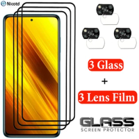 For poco x3 nfc tempered glass for poco x3 glass on pocophone m3 camera protection film for poco m2 pro poco f1 screen protector