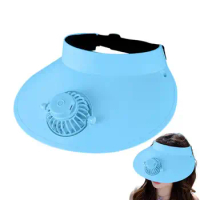 Sun Protection Hat Women's Big Brim UV Protection Hat Uv Block Hat Breathable Sunscreen Hat With Built-in USB Charging Fan For