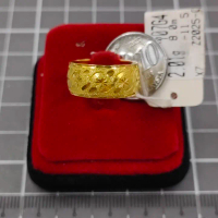 Emas 916,Cincin Rt Stamping Vt Crmi Crps 0.8cm Design:2025<Y07G4>916CC(YT)-Size: 11.5