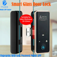 TTLOCK Smart Lock For Glass Door Wooden Door Sliding Door Biometric Fingerprint Lock Electronic Door Lock RFID Card Lock