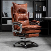 Leather Kneeling Office Chair Ergonomic Comfortable Living Room Vanity Bedroom Gameing Chair Comfy Sillas Luxury Furniture