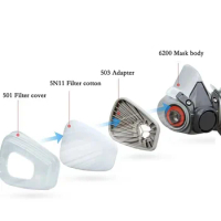 Anti Dust proof 5N11 Filters 501 503/603 Adapter For 3M 6001 Cartridge 6200/7502/6800 Gas Mask Respirator Spray Painting Supply