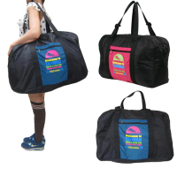 【SNOW.bagshop】折疊購物袋輕巧好收納出國備用環保購物袋可外掛行李箱拉桿上併用(高品超輕防水尼龍布)