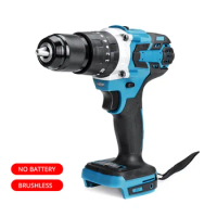 Cordless Drill Brushless Impact Electric Driver 13mm Power Tools Handheld Drill for Makita 18-21V Battery