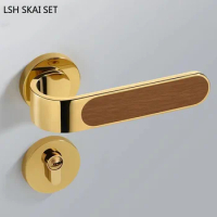 Household Hardware Zinc Alloy Door Handle Lockset Indoor Universal Bedroom Door Lock Silent Security Mechanical Lock with Key