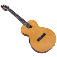 Thin Body Silent Electric Classical Guitar 36 Inch 6 String Silent Nylon Guitar Solid Sapele Body Hand Made Electric Guitar