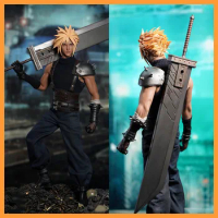 SUPER DUCK SET059 1/6 Classic Anime Role Cloud Strife Delicate Head Sculpture Clothes Set with Weapon for 12" Action Figure Toys