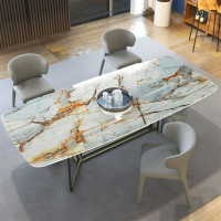 餐桌 尚敦丨意式巖板餐桌飯桌長方形北歐大理石會議桌書桌