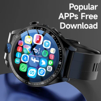 Ajeger 2024 New 4G LTE Android 9 Smart Watch Men 1000 mAh SIM GPS WiFi Smartwatch 2MP+5MP Camera 4GB+128GB 1.43" 400*400 Screen