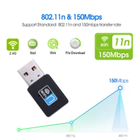 50pcs USB WiFi Adapter Mini Network Card 150mbps Wi-Fi Adapter PC Wi Fi Antenna WiFi Dongle 2.4G USB Ethernet WiFi Receiver