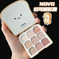 NOVO Bảng Phấn Mắt Bánh Mì Nướng Qingcai Rouhuan   Loạt Phấn Mắt Đa Màu Và Má Hồng Vui Nhộn ins Bảng