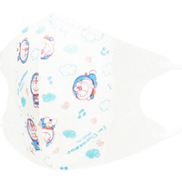 小禮堂 哆啦A夢 兒童不織布口罩組 立體口罩 拋棄式口罩 兒童口罩 (10入 藍 雲朵) 4973307-444388