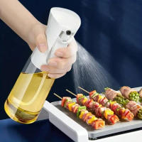Double Tube Atomized Glass Spray Bottle Health Oil Control Device Olive Oil Edible Oil Suitable for Kitchen Barbecue Air Fryer