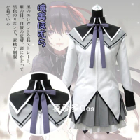 COS-KiKi Anime Puella Magi Madoka Magica Akemi Homura Game Suit Cosplay Costume Lovely Gothic Uniform Halloween Party Outfit