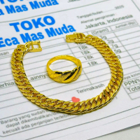 Best seller Gelang Wanita Dewasa motif Rantai kelabang Berlapis emas muda 18k free cincin Bracelets