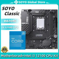 SOYO New Classic H610M With 12th Generation Intel I3 12100 CPU Motherboard Set Dual Channel DDR4 M.2 USB3.2 DP Interface