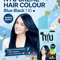 nyu hair color pewarna rambut blue bleck