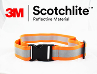 超彈性反光S腰帶 螢橘款 快扣型腰帶 可當行李箱扣帶 3M Scotchlite Safetylite