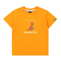 【KANGOL】韓國-KIDS 森林系袋鼠短袖T恤-棕橘色(W22SM009OG)