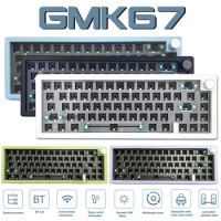 5 Colors GMK67 Customized Mechanical Keyboard Hot-swappable Bluetooth 2.4G Wireless RGB Backlit Gasket Structure Keyboard 3-mod