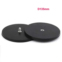 Rubber Coated Neodymium Pot Magnets Ø135mm M6/M8 female thread Suction Cup Mounting Bracket, Rubber Coated Magnet holds 55KG