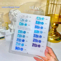 Lencco 15pcs Blue Reflective Gel Nail Polish With Color Card Shiny Lacquer Glitter UV Soak Off Gel Flash Broken Diamond Varnish