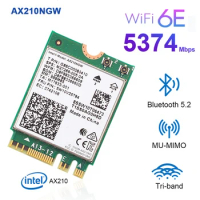 Intel AX210NGW WiFi 6E Card Bluetooth Adapter Tri Band 2.4G/5G/6G 802.11AX Wireless Wi-Fi 6E Antenna For M.2 NGFF Computer