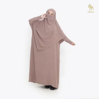 Maslaha Niqab (Abaya Saja) Basic Abaya Batwing Crinkle Premium Dress Gamis Umroh muslimah All Size f