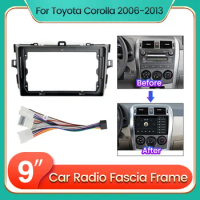 9 inch 2Din Android Car Radio Frame Kit For Toyota Corolla 2006-2012 Auto Stereo Dash Panel Fascia Cable