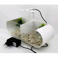 SKY - aquarium mini cupang akrilik sekat Putih lampu putih