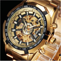 Winner Top Brand Luxury Watch Men Skeleton Automatic Mechanical Watch Gold Skeleton Vintage Man Watch Mens Watches