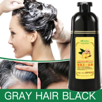Mokeru 1pc Ginger shampoo Herbal Non Allergic Natural Fast Blacking Gray Hair Dye Black Shampoo For White Coloring