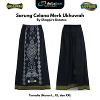 Sarung Celana Pria Dewasa Ukhuwah Hitam Dobby dan Hitam Tumpal Harga Terjangkau Bagus Nyaman XL Hita