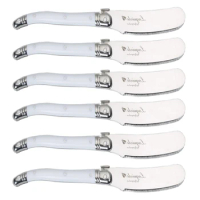 6.25'' 16cm Laguiole Stainless Steel Butter Spreader White Wedding Cheese Knife Slicer Cutter Set 4-10pcs Restaurant Cutlery