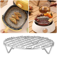Household Stainless Steel Barbecue Net Round With Feet Around The Stove Cooking Tea Electric Pottery Barbecue Grill Zx3 Grill