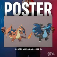 Poster Pokemon Custom Artpaper Dekorasi Kamar Anime Pikachu Charizard Hiasan Dinding Aesthetic A1 90