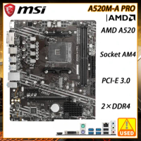 MSI A520M-A Pro Support Ryzen 9 Pro 3900 Used Motherboard AMD A520 DDR4 AM4 Socket for 5950X 5900X 3950X 3900XT 3900X Micro ATX