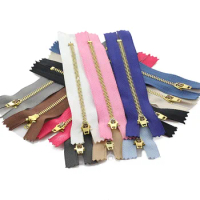 5pcs 3# 10/13/15/18/20 cm metal zipper brass close-end auto lock clothing zipper for sewing
