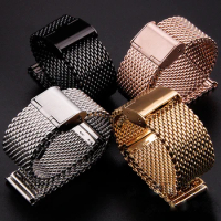 18mm 20mm 22mm 24mm Stainless Steel Watch Strap for Seiko for Tudor Milanese Mesh Belt 1.0 Sport Bracelet Universal Wrist Band