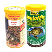 【Sera 德國】肉食甜甜圈+Tetra烏龜條狀飼料 1L×2 澤龜.水龜(兩棲爬蟲主食飼料 S18221+T255)