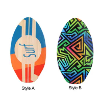 Skimboard 35 Inches with High Gloss Coating Shallow Water Wooden Skim Board for Teenagers Men Women Kids Skimboarding