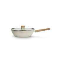【CUOCO】北歐系列暖白仙子IH超級陶瓷不沾煎炒鍋28cm(附蓋)