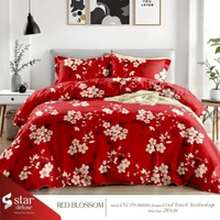 Sepray Katun CVC Lokal Halus 35 Termurah Motif Terbaru Super Aesthetic by Karel Prosperity Red Bloss