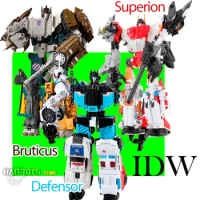 Haizhixing 5 in 1 Bruticus Devastator Superion Defensor Transformation Robot Car Action Figures Aircraft Model Kids Boy Toy